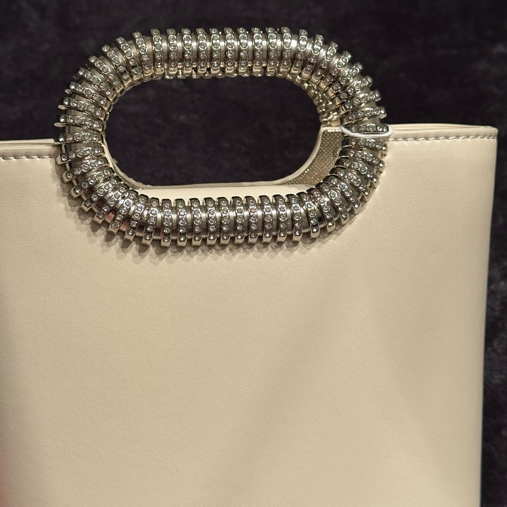 COPY - Urban Expressions Ivory- Alina Handbag with Silver with rhinestone Accen… - Picture 12 of 12